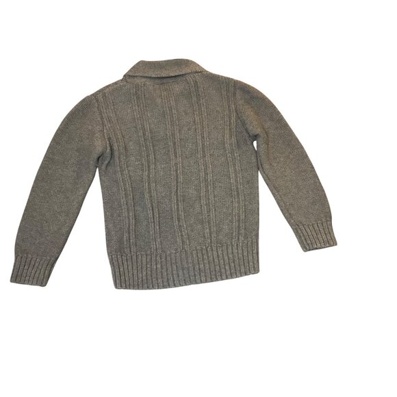 Hanna Andersson Boys Gray Cable Knit Cardigan Sweater Size 110 US 4T Wool blend - Picture 6 of 9